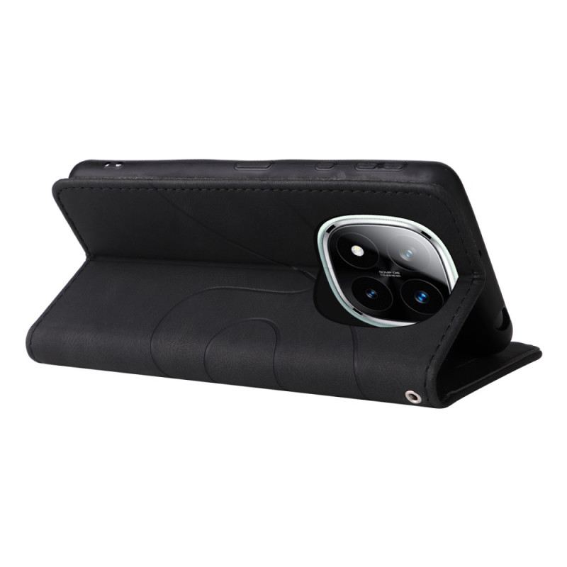 Lederhüllen Xiaomi Redmi Note 14 Pro 5g Handyhülle Zweifarbige Wellenlinien