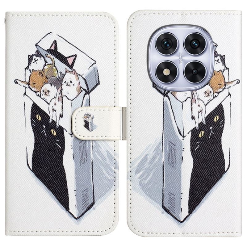 Lederhüllen Xiaomi Redmi Note 14 Pro 5g Katzen In Der Kiste