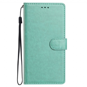 Lederhüllen Xiaomi Redmi Note 14 Pro 5g Schlichtes Kunstleder Mit Riemen