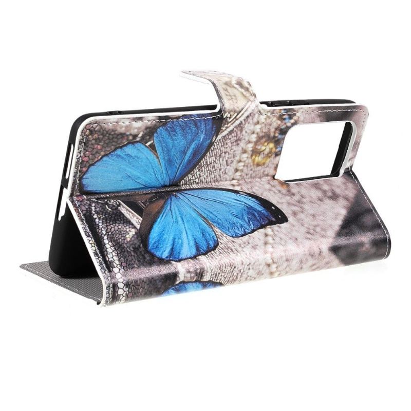 Lederhüllen Für Xiaomi 11T / 11T Pro Blauer Schmetterling