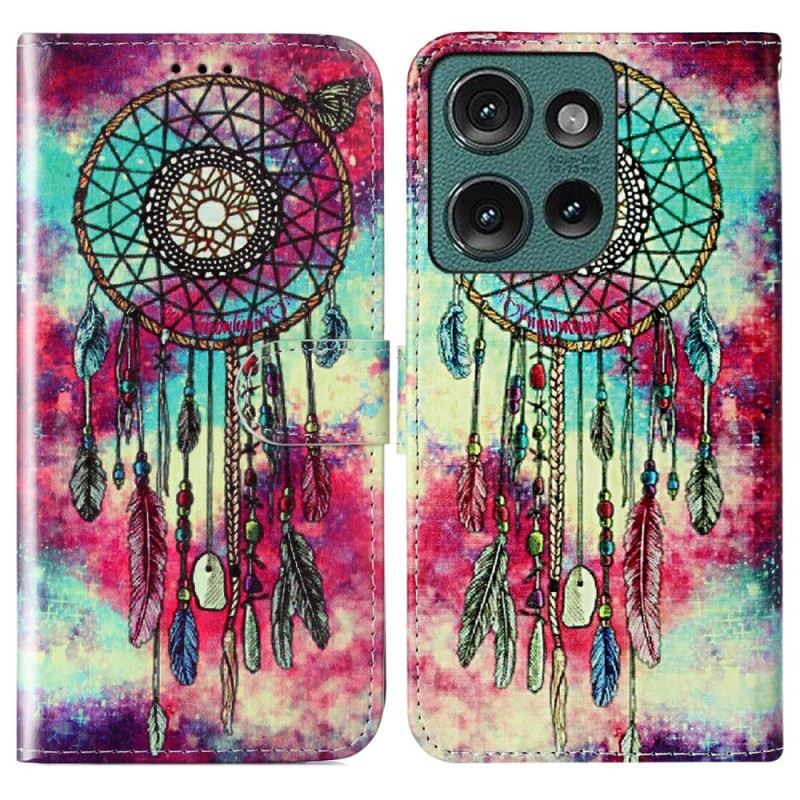 Lederhüllen Für Motorola Edge 50 Aquarell-traumfänger