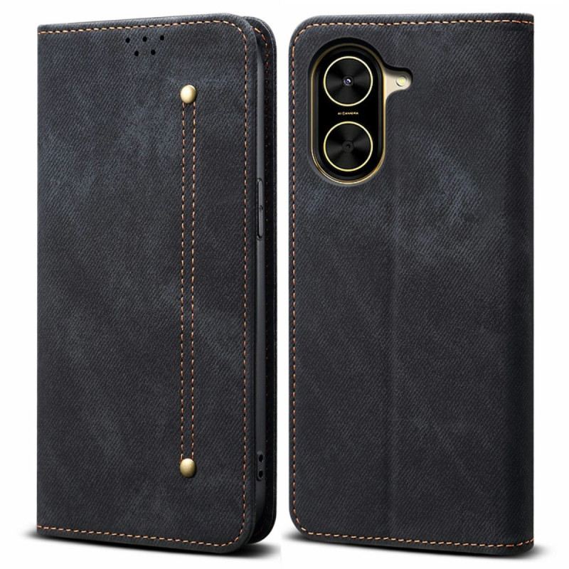 Flip Case Poco C71 Handyhülle Denim-stoff