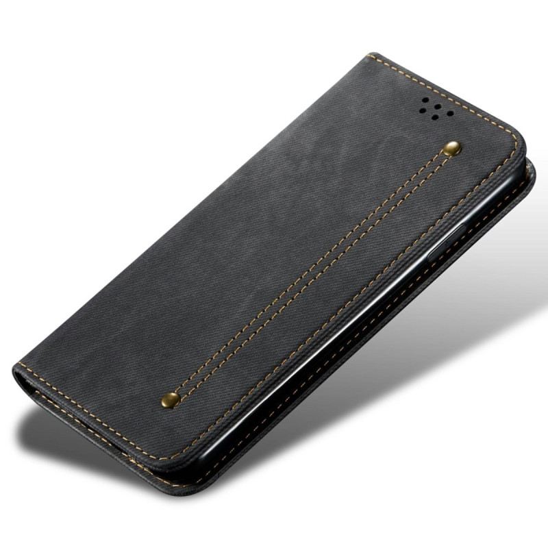 Flip Case Poco C71 Handyhülle Denim-stoff