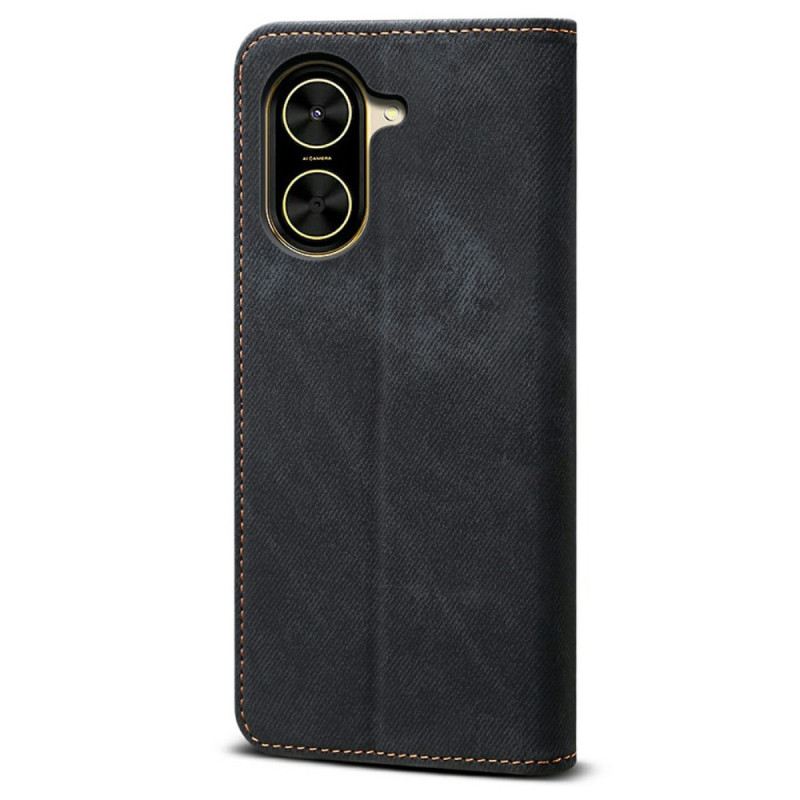 Flip Case Poco C71 Handyhülle Denim-stoff