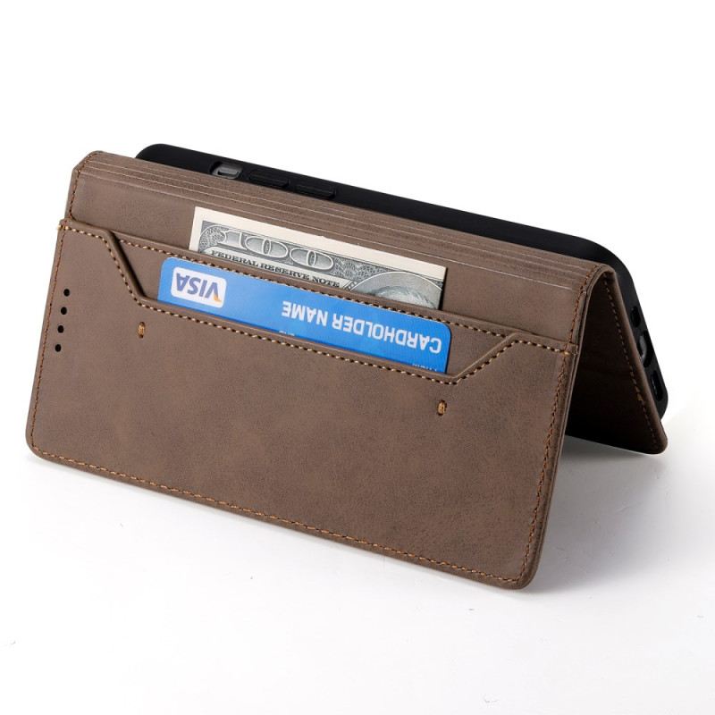 Flip Case Poco C71 Handyhülle Hellbraunes Kunstleder