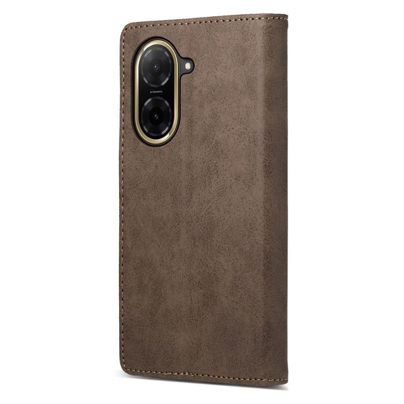 Flip Case Poco C71 Handyhülle Hellbraunes Kunstleder