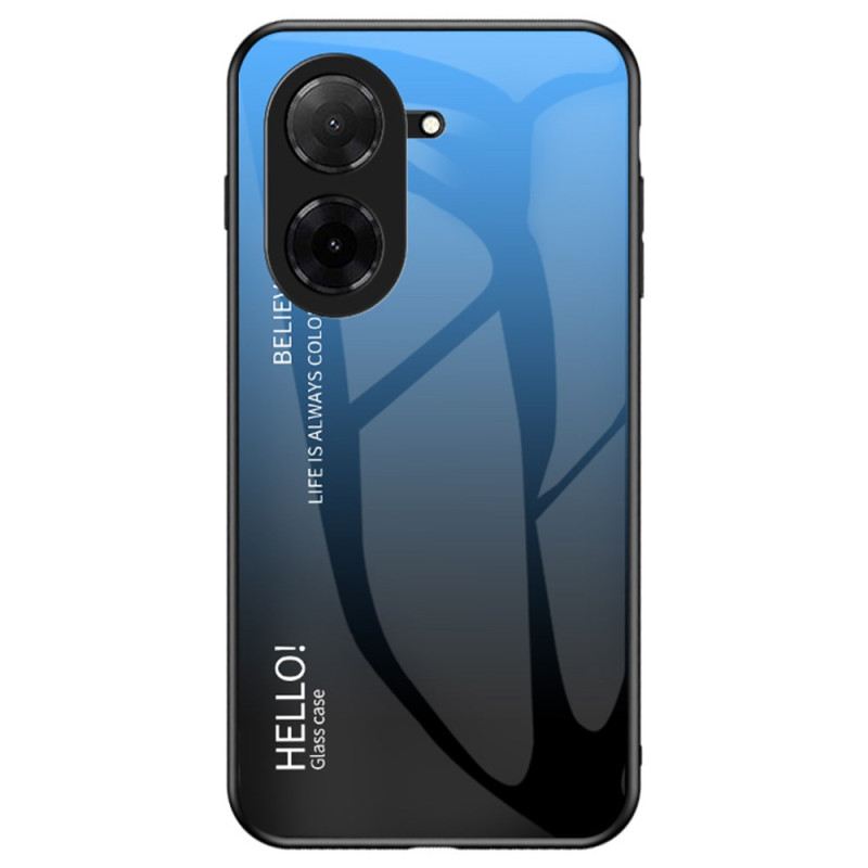 Hülle Poco C71 Handyhülle Gehärtetes Glas Mit Hello-muster