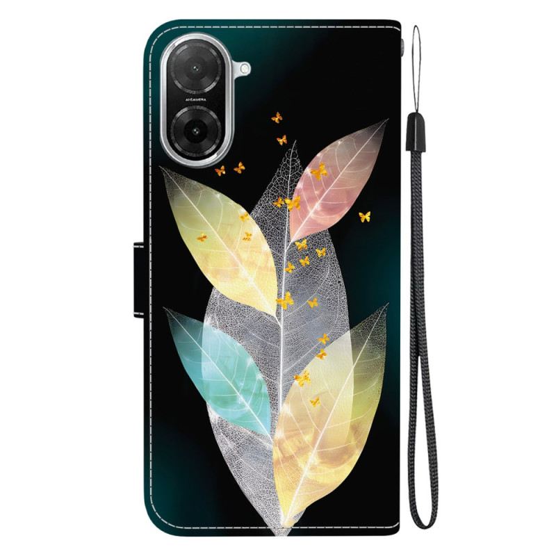 Lederhüllen Poco C71 Handyhülle Bunte Blätter