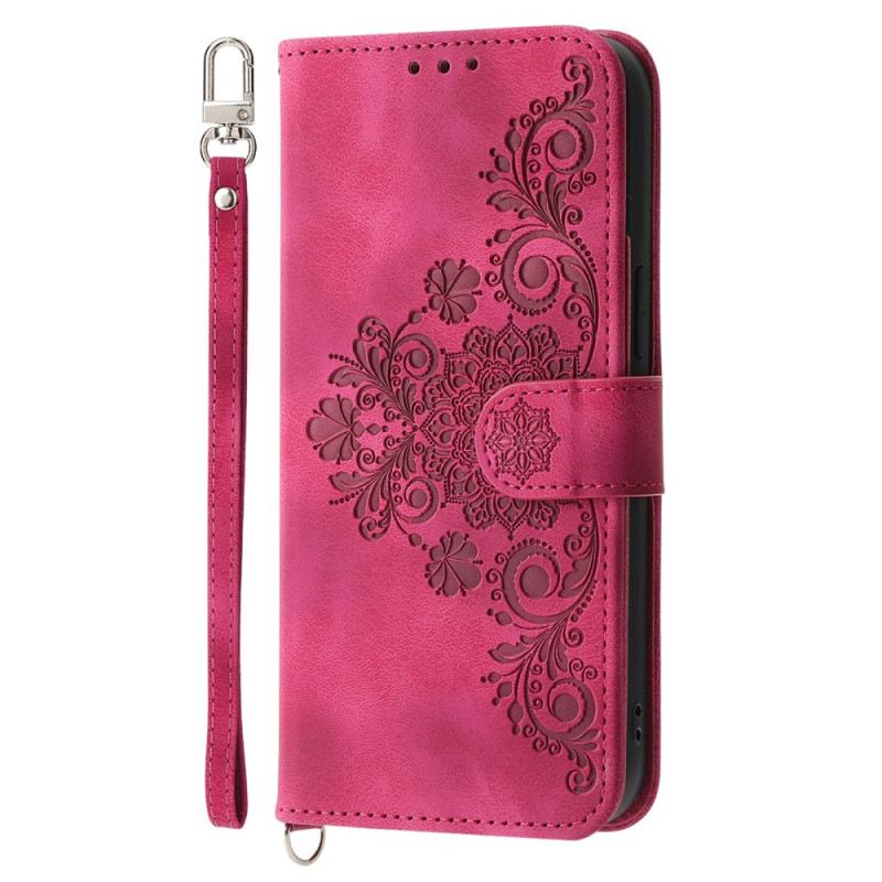 Lederhüllen Poco C71 Handyhülle Florale Spitze Mit Trageband Und Schultergurt