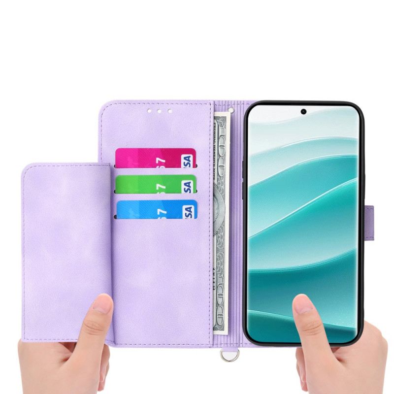 Lederhüllen Poco C71 Handyhülle Florale Spitze Mit Trageband Und Schultergurt