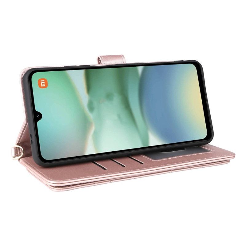 Lederhüllen Poco C71 Handyhülle Gesteppte Geldbörse Mit Trageriemen Und Schultergurt