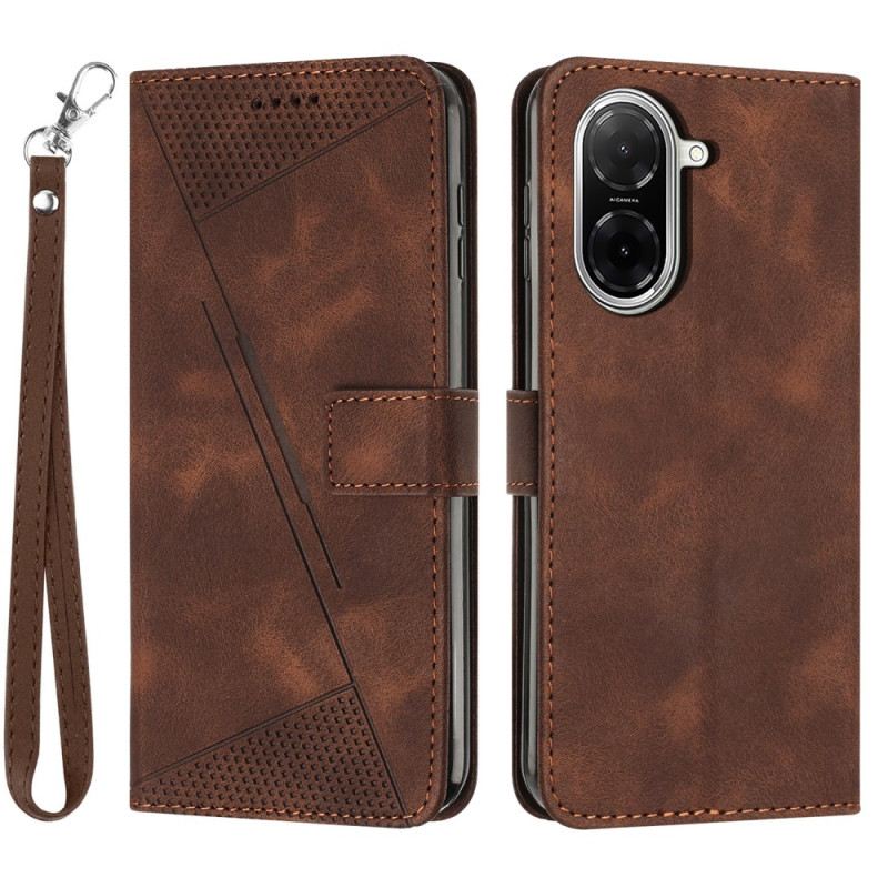 Lederhüllen Poco C71 Linienmuster Mit Riemen