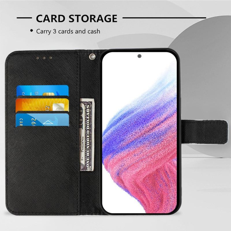 Lederhüllen Poco C71 Totenkopf Mit Blumenmuster