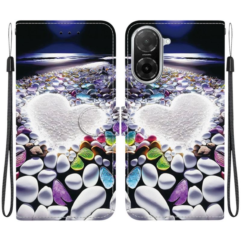 Lederhüllen Poco C71 Weißes Herz