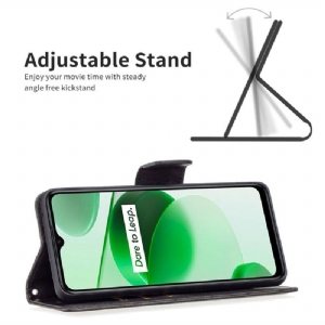 Lederhüllen Für Realme C35 Schutzhülle Mit Kordel Kunstleder Serie-4