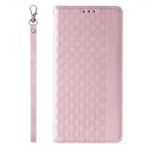 Schutzhülle Für iPhone 14 Pro Mit Kordel Flip Case Vintage-riemchen