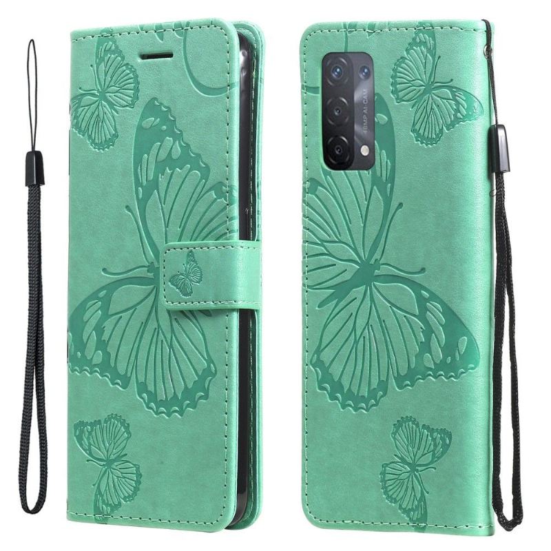 Flip Case Für Oppo A74 4G Unterstützungsfunktion Schmetterlinge