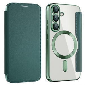 Flip Case Samsung Galaxy S25 5g Handyhülle Lederoptik Kompatibel Mit Magsafe Und Rfid-schutz