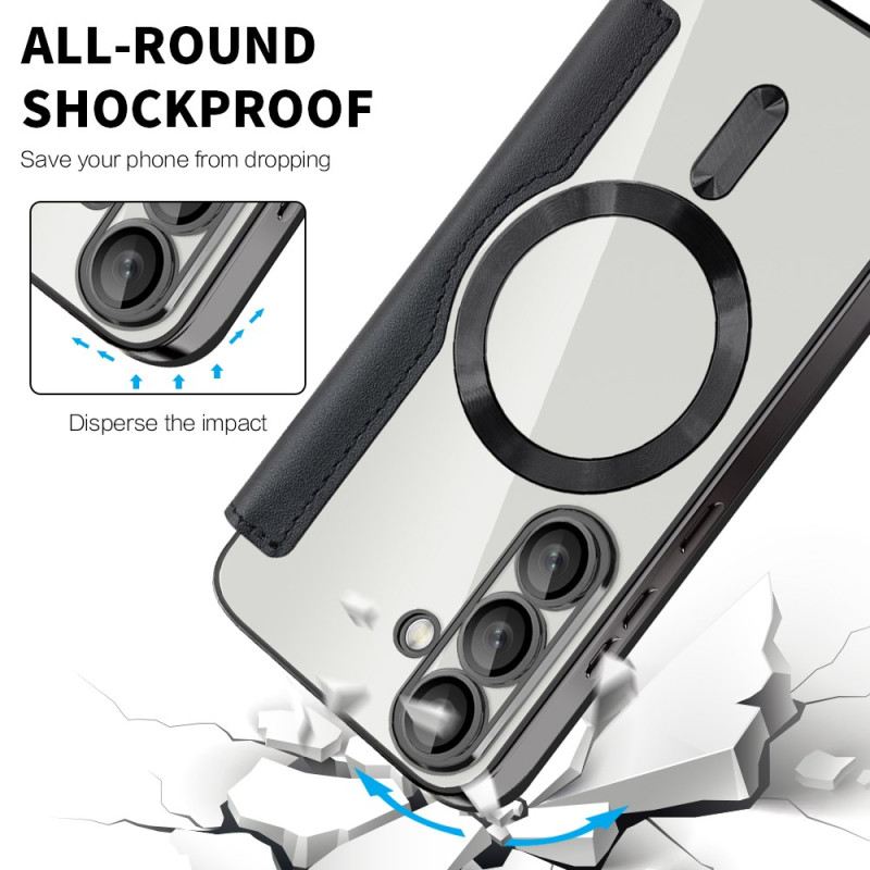 Flip Case Samsung Galaxy S25 5g Handyhülle Lederoptik Kompatibel Mit Magsafe Und Rfid-schutz