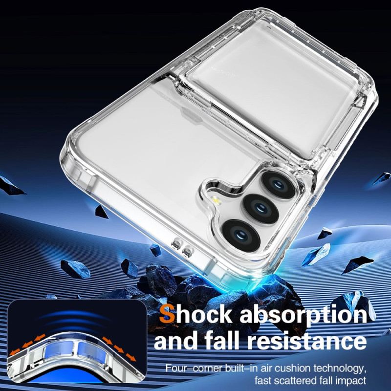 Hülle Für Samsung Galaxy S25 5g Transparent Mit Integriertem Kartenhalter