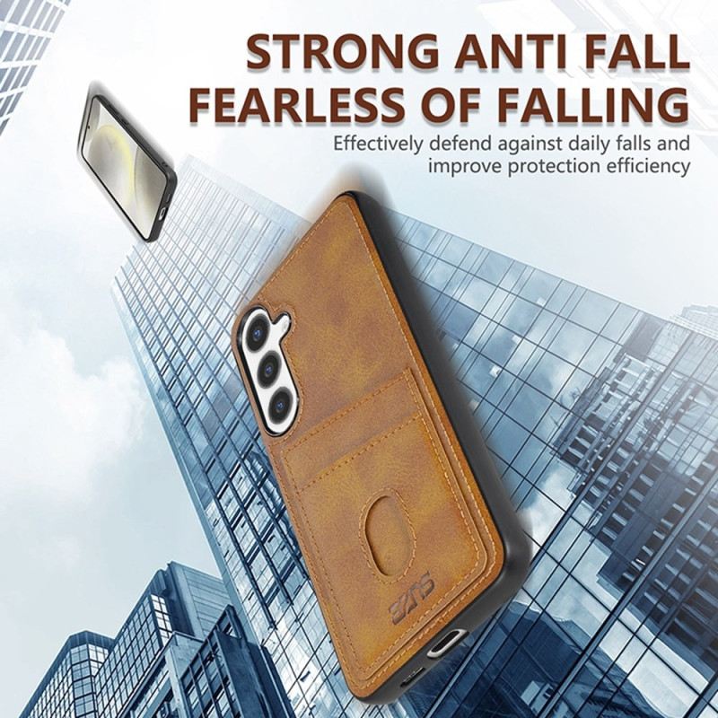 Hülle Samsung Galaxy S25 5g Handyhülle Kartenhalter Aus Strukturiertem Leder