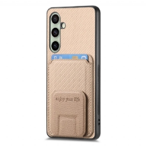 Hülle Samsung Galaxy S25 5g Handyhülle Kartenhalter Und Ständer In Carbonfaseroptik