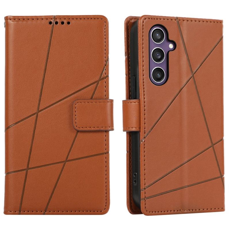 Lederhüllen Für Samsung Galaxy S25 5g Linien Und 3 Kartenhalter