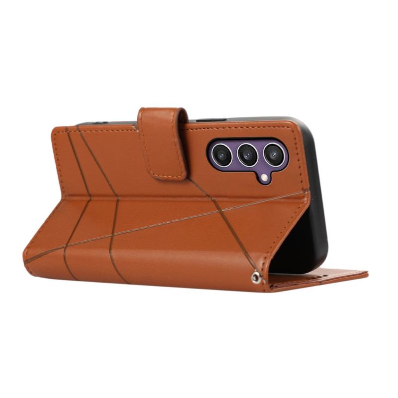 Lederhüllen Für Samsung Galaxy S25 5g Linien Und 3 Kartenhalter