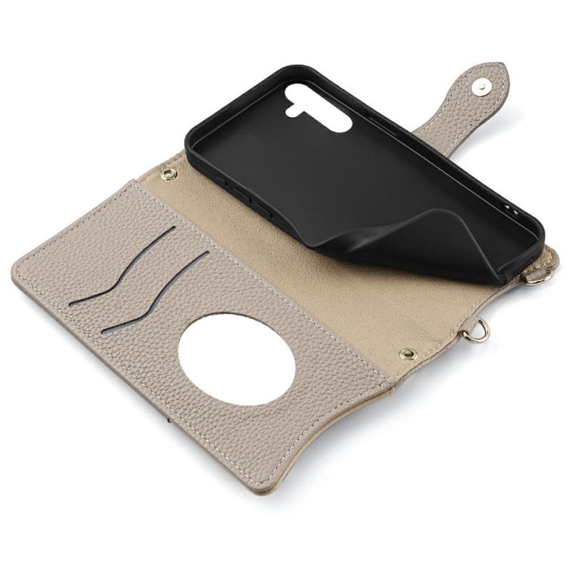 Lederhüllen Für Samsung Galaxy S25 5g Spiegel Und Kette