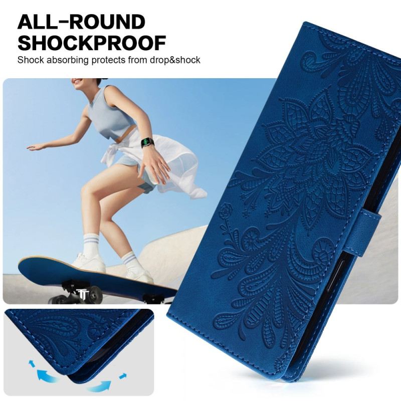 Lederhüllen Samsung Galaxy S25 5g Blumenmuster