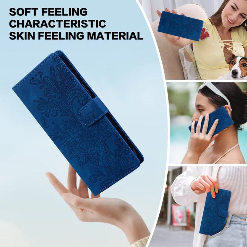 Lederhüllen Samsung Galaxy S25 5g Blumenmuster