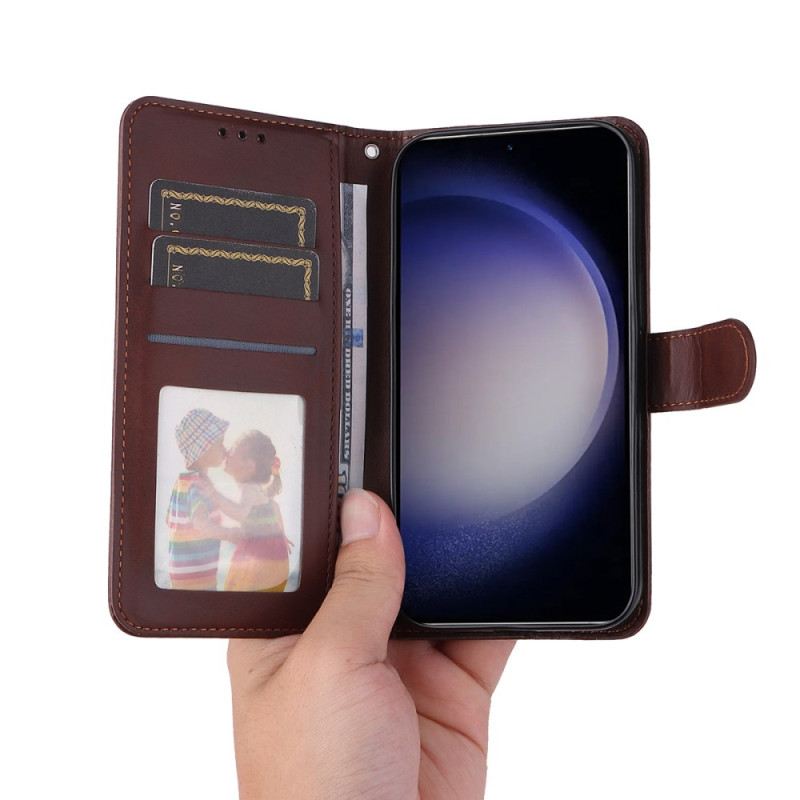 Lederhüllen Samsung Galaxy S25 5g Enkay Kunstleder Mit Displayschutz Aus Gehärtetem Glas