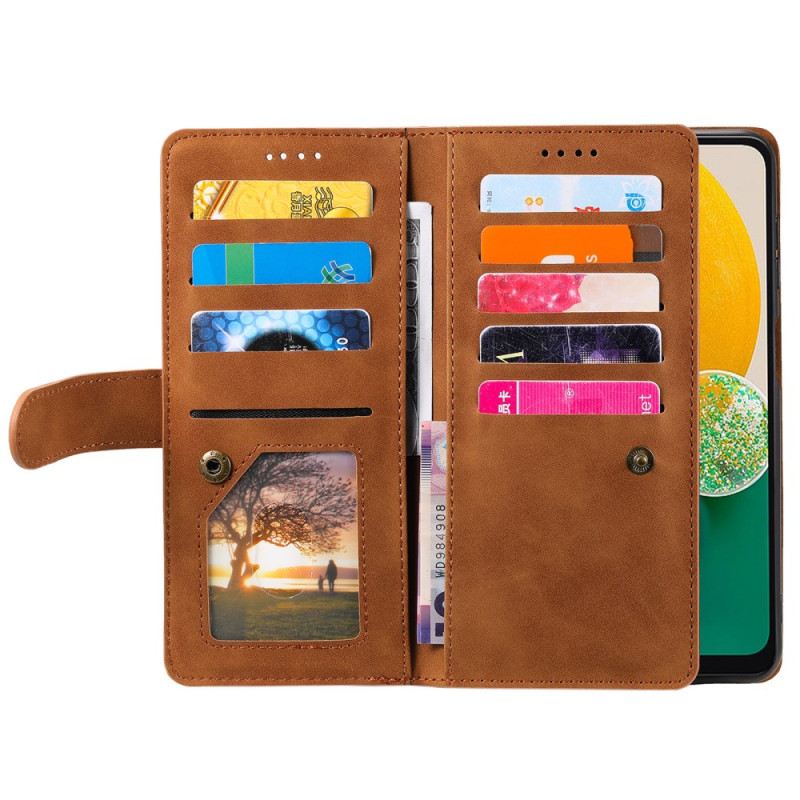 Lederhüllen Samsung Galaxy S25 5g Geldbörse Mit 9 Kartenfächern Und Umhängeband