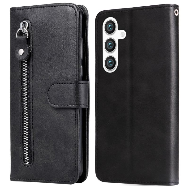 Lederhüllen Samsung Galaxy S25 5g Handyhülle Geldbörse Mit Reißverschluss