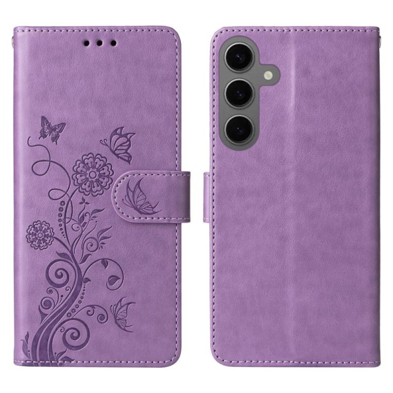 Lederhüllen Samsung Galaxy S25 5g Handyhülle Kleine Blumen