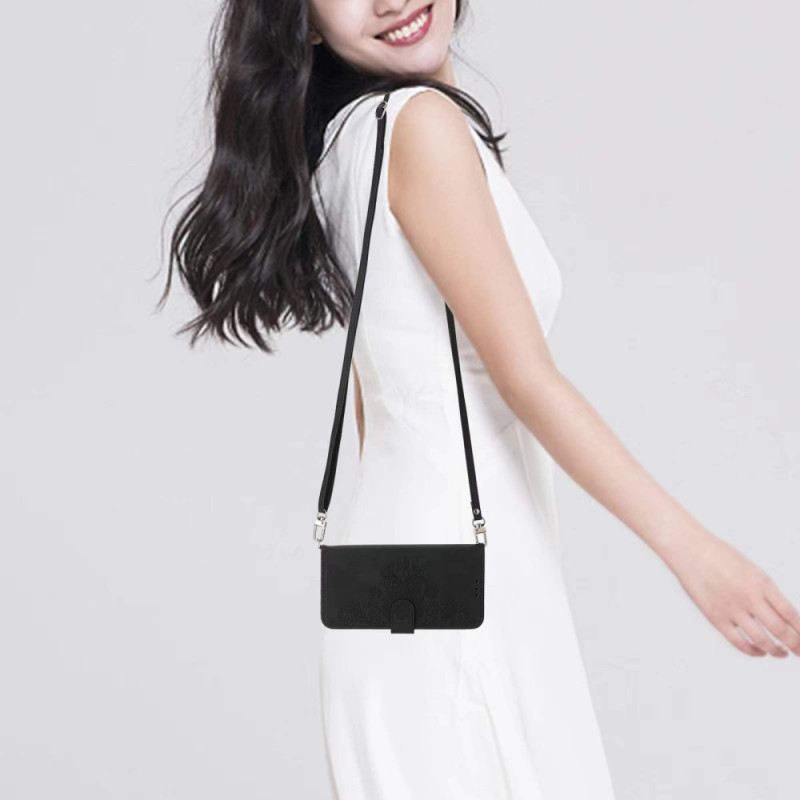 Lederhüllen Samsung Galaxy S25 5g Handyhülle Riemen Mit Spitzendesign