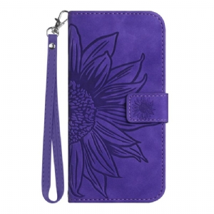 Lederhüllen Samsung Galaxy S25 5g Handyhülle Sonnenblumen-design Mit Riemen