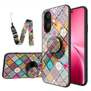 Hülle Vivo V60 Lite Ringhalter Und Patchwork-lanyard