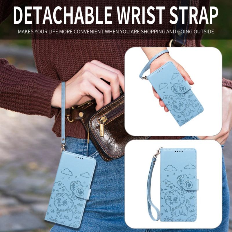 Lederhüllen Für Vivo V60 Lite Rfid-schutz Und Hundemuster