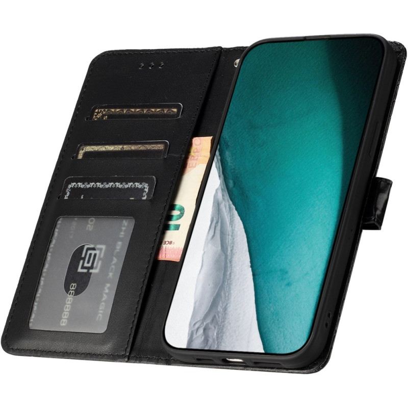 Lederhüllen iPhone 16 Plus Kroko-stil Mit Riemen