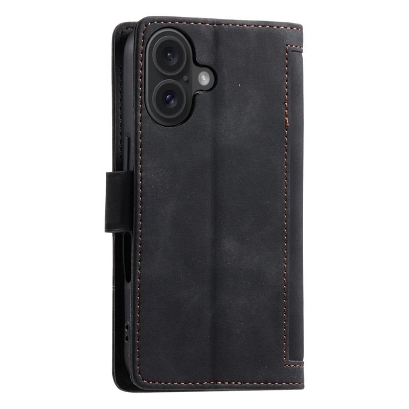 Lederhüllen iPhone 16 Plus Schutz Im Vintage-stil