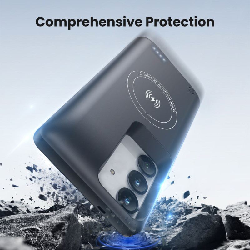 10000-mah-akkuhülle Für Samsung Galaxy S25 Plus / S24 Plus Mit Ladegerät Und Magnetischer Befestigung