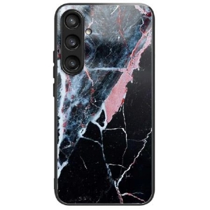 Hülle Für Samsung Galaxy S25 Plus 5g Gehärtetes Glas In Schwarz-rosa Marmor