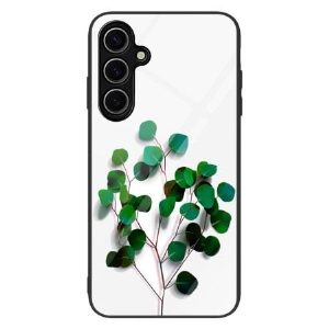 Hülle Für Samsung Galaxy S25 Plus 5g Grüne Blätter Aus Gehärtetem Glas
