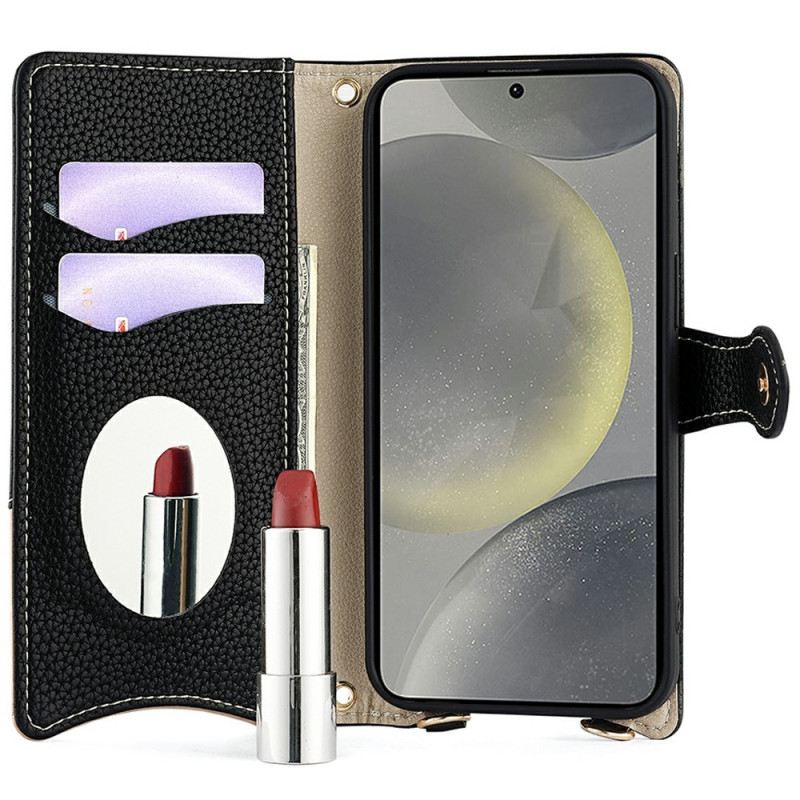 Lederhüllen Samsung Galaxy S25 Plus 5g Geldbörse Mit Kette