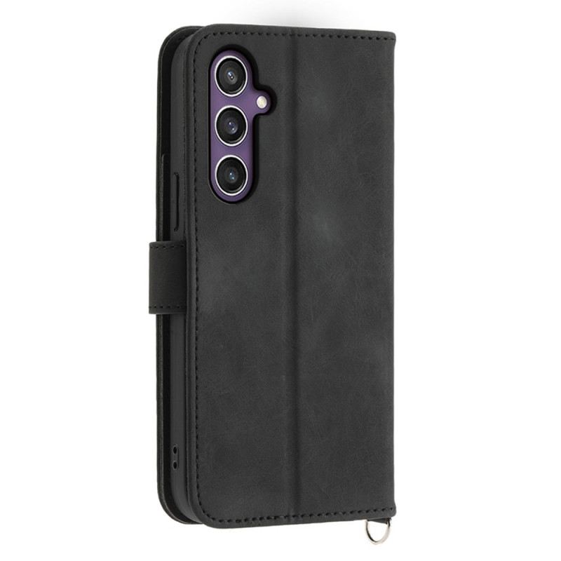 Lederhüllen Samsung Galaxy S25 Plus 5g Handyhülle Blumenmuster Und Riemen