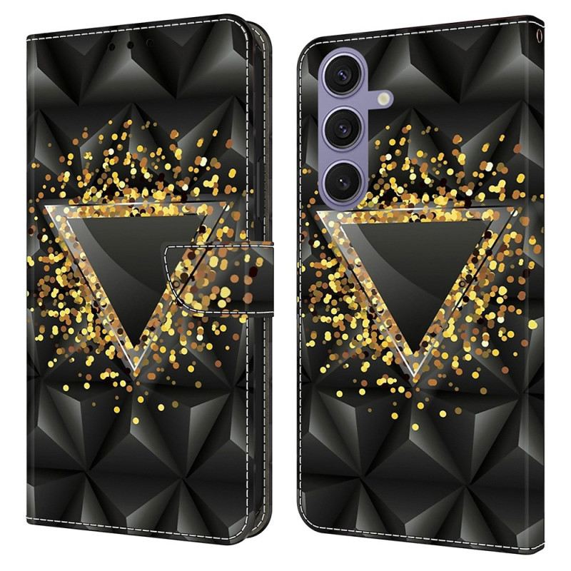 Lederhüllen Samsung Galaxy S25 Plus 5g Handyhülle Goldenes Dreieck