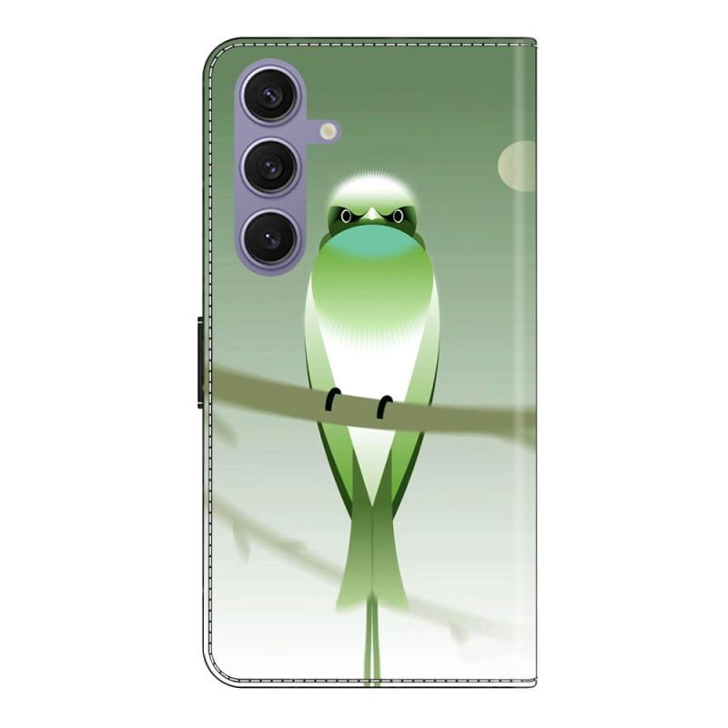 Lederhüllen Samsung Galaxy S25 Plus 5g Handyhülle Grüner Vogel