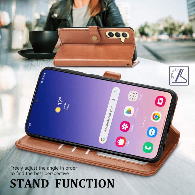 Lederhüllen Samsung Galaxy S25 Plus 5g Handyhülle Knopfverschluss