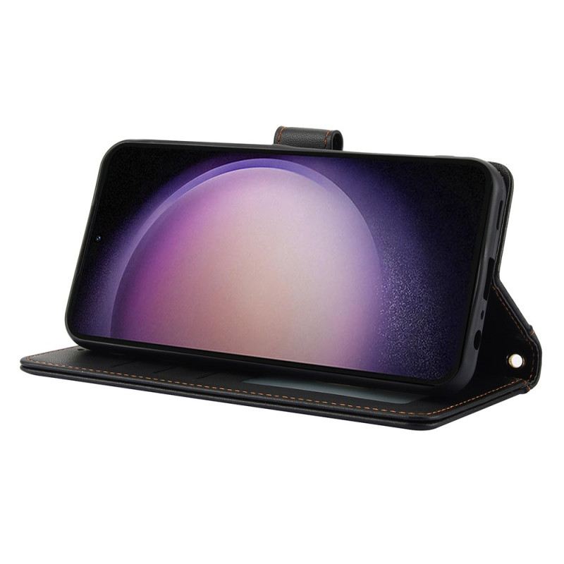 Lederhüllen Samsung Galaxy S25 Plus 5g Handyhülle Leder-look Mit Riemen